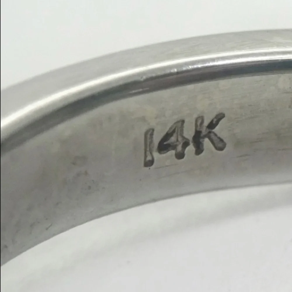 New Mojssanite Diamond 14k White Gold 1 CT Round Cut Ring